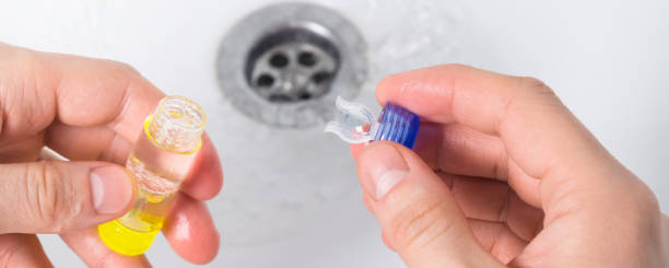 istock A clean lens for the eyes is placed in a special container with a solution 930402356