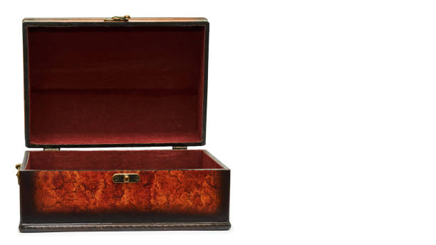 istock exquisite vintage jewelry box with lock. Isolated on white background. copy space, template. 930406880