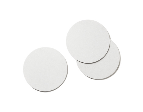 Beer coasters on white