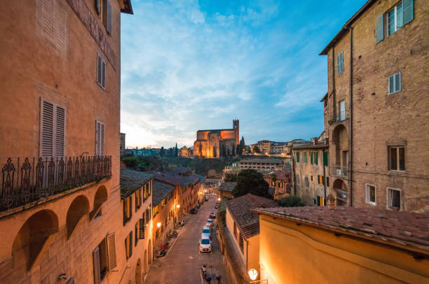 Siena (Tuscany, Italy) The wonderful historic center of the famous city in Tuscany region, central italy, declared by UNESCO a World Heritage Site. derby city stock pictures, royalty-free photos & images