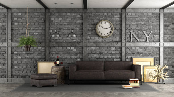 istock Livng room in a loft 930414594