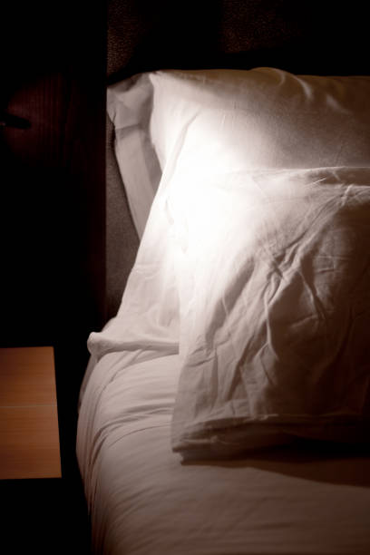 istock Bed of five star hotel. Close up of pillows 930414708