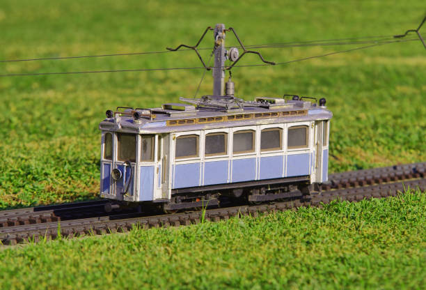 istock electric tram in miniature. railroad 930424452