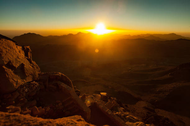 istock Beautiful sunrise in Sinai Mountains. 930424602
