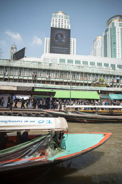 the Khlong Saen Saeb at Pratunam in the city of Bangkok in Thailand.  Thailand, Bangkok, November, 2017