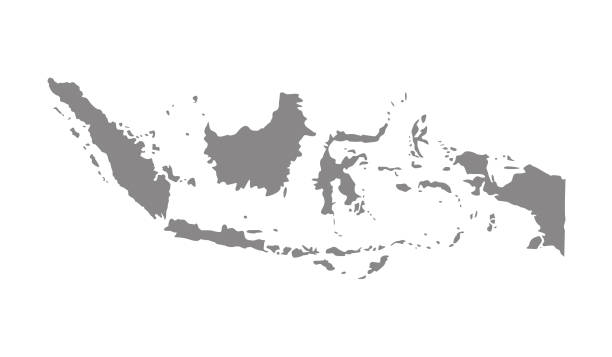 mapa indonezji - indonesia stock illustrations