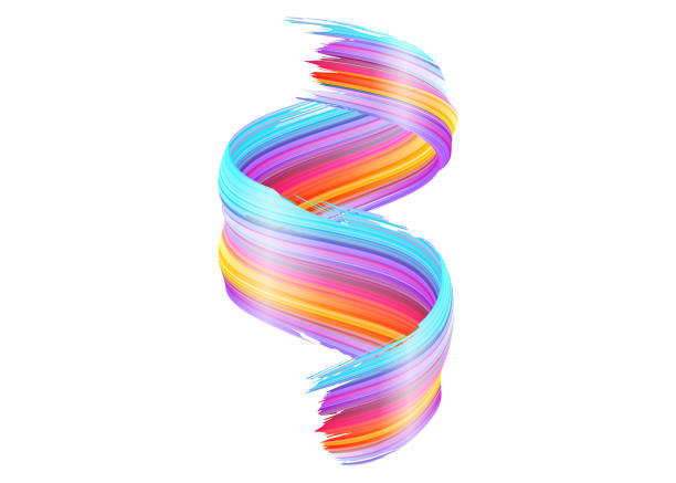 istock Vector 3D Paint Curl. Abstract Spiral Brush Stroke. Flowing Ribbon Shape. Digital Liquid Ink. Dynamic Artistic Wave. Isolated Background Design. Acrylic Splash Ribbon. Calligraphic Brushstroke Loop. 930447816