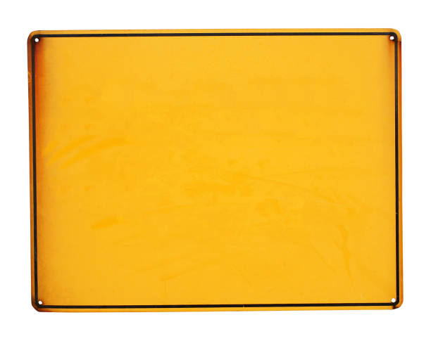 istock Yellow metal sign board isolated 930448686
