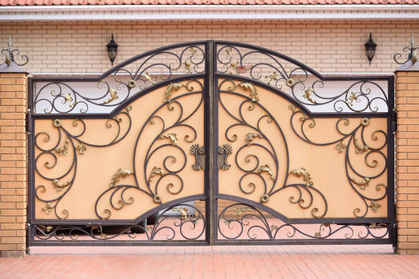 istock Beautiful new forged gates 930448758