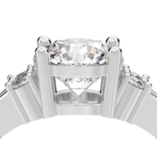 istock 3D illustration isolated close up white gold or silver decorative solitaire engagement diamond ring 930454588