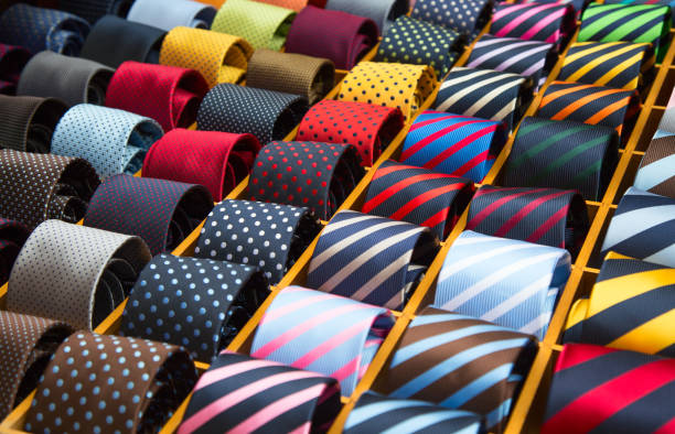 tie-kollektion - krawatte stock-fotos und bilder