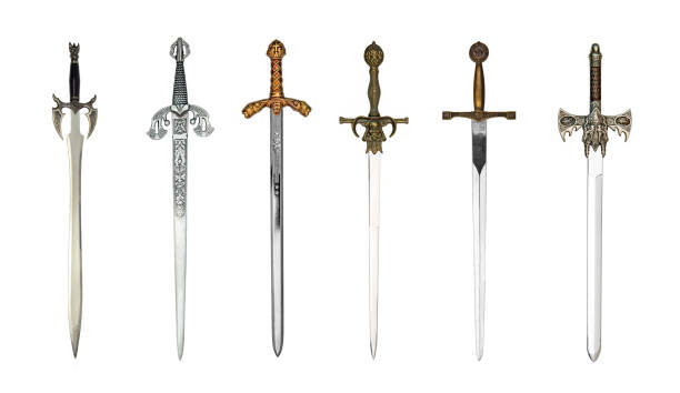 Six medieval swords Six beautiful medieval swords isolated on white battle photos stock pictures, royalty-free photos & images