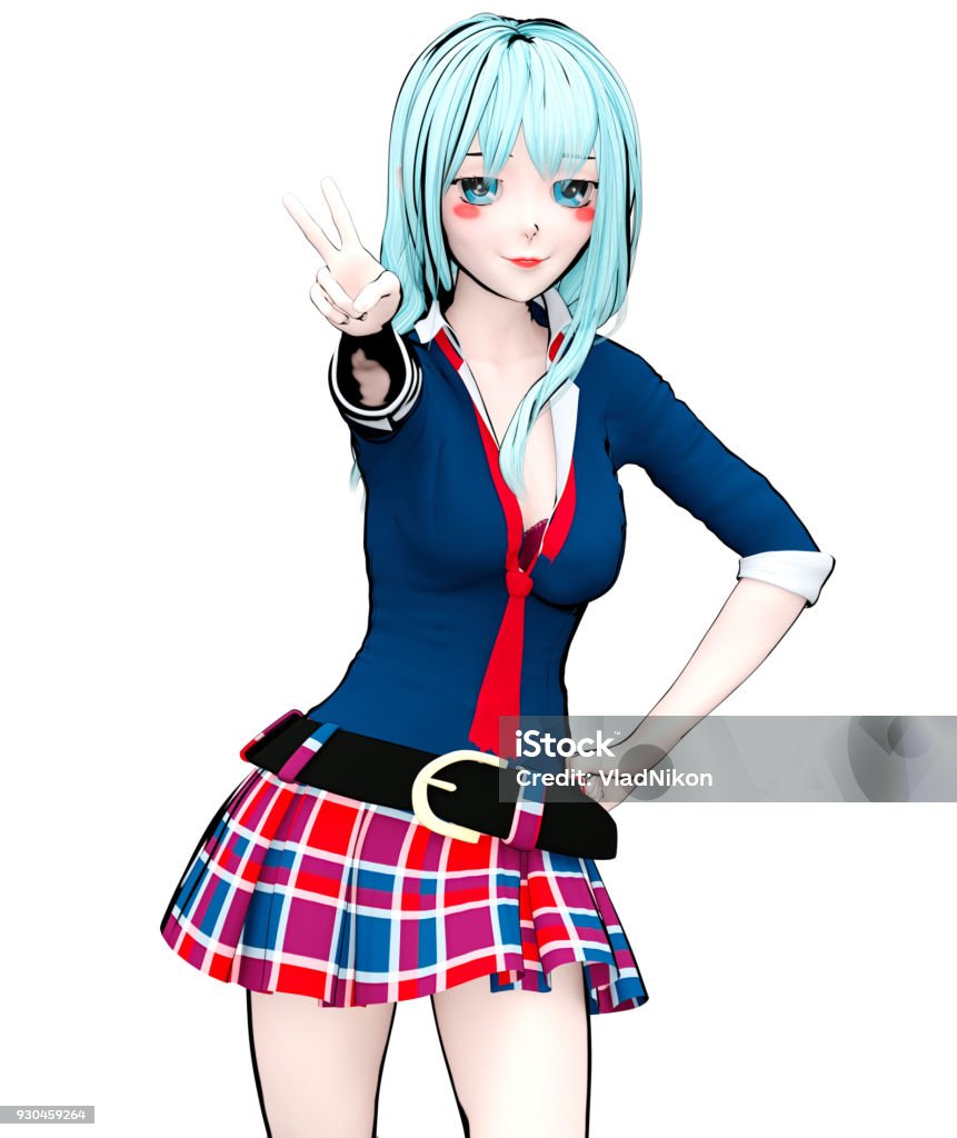 Nữ Sinh Anime Nhật Bản 3d Hình ảnh Sẵn có - Tải xuống Hình ảnh ...