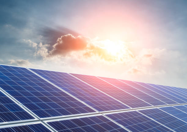 istock solar panels and sky landscape at sunset,green energy 930468200
