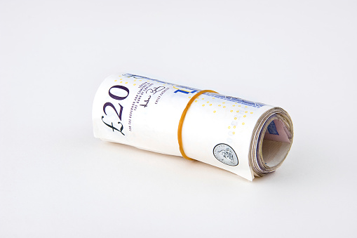 Blankpound Note English Pound Notes Isolated On White Stock Photo - Download Image Now ...