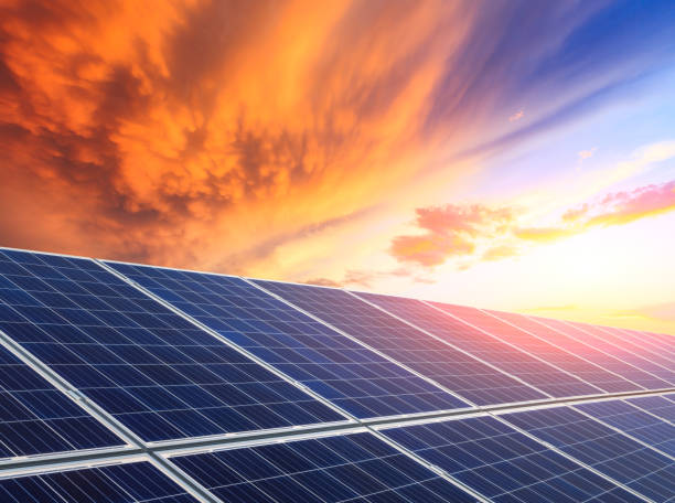 istock solar panels and sky landscape at sunset,green energy 930468388