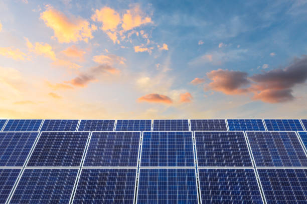 istock solar panels and sky landscape at sunset,green energy 930468404