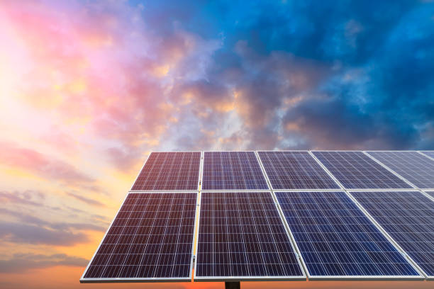istock solar panels and sky landscape at sunset,green energy 930470752