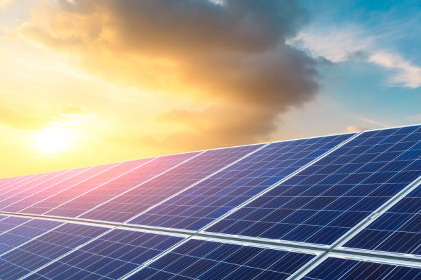 istock solar panels and sky landscape at sunset,green energy 930470994