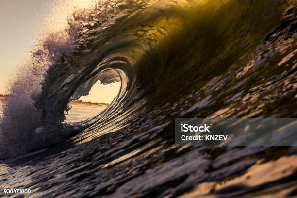 Large Wave Breaking Stock Photo - Download Image Now - Tsunami, Awe, Backgrounds