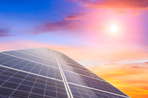 istock solar panels and sky landscape at sunset,green energy 930471176