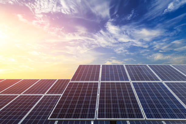 istock solar panels and sky landscape at sunset,green energy 930471294