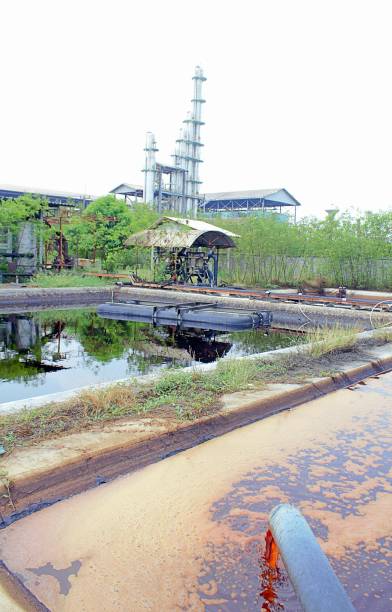 istock Sewage, ponds, backdrops, old factories and industrial plants. 930477082