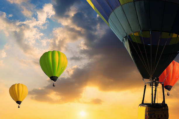 istock Beautiful balloon in the sky at sunset. 930485194