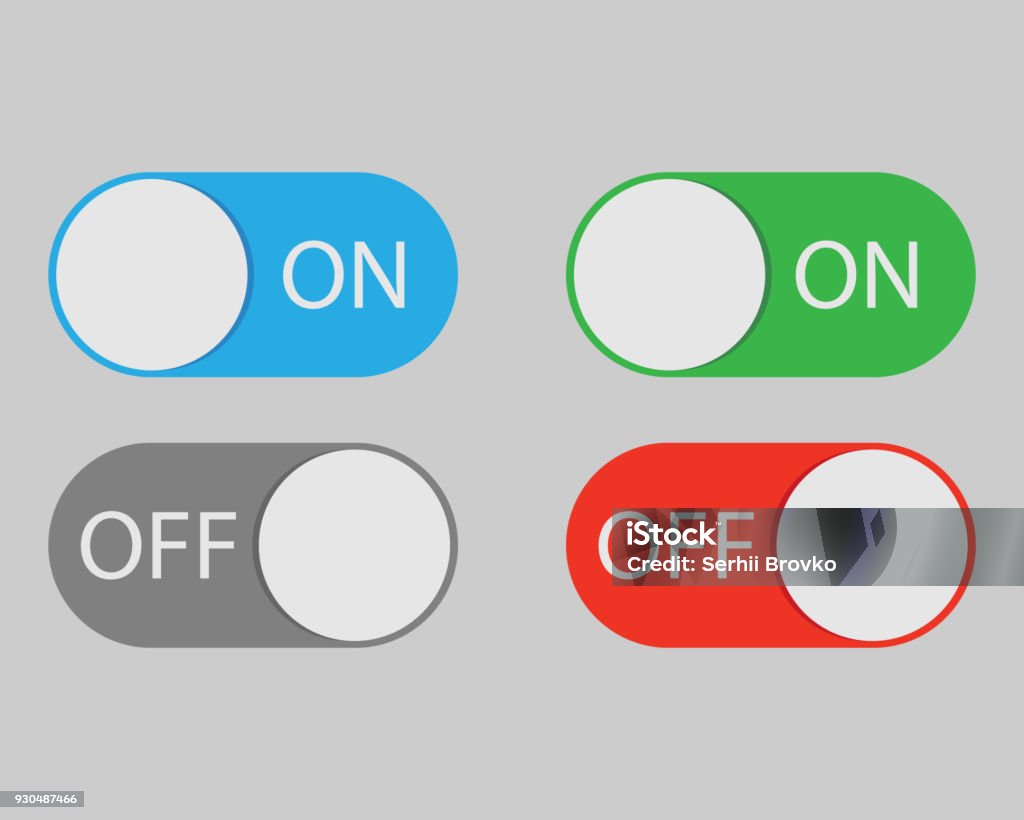 オンとオフをスイッチ切り替え分離 onbackground。ベクトルの図。 - GUIのロイヤリティフリーベクトルアート