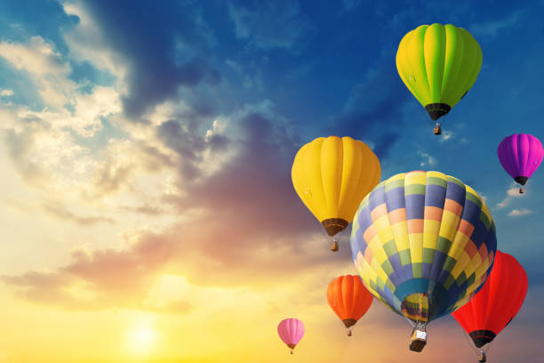 istock Beautiful balloon in the sky at sunset. 930487646