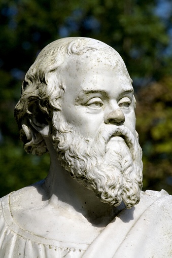 Statue of Socrates found in a garden in Dublin, Ireland. Socrates lived from 469 to 399 B.C.