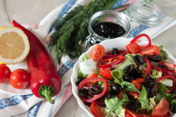 istock Organic vegetarian salad with vegetables and sauce. 930499092