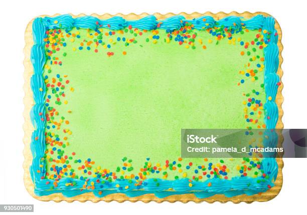 Blank Cake Add Your Own Writting Or Message Stock Photo - Download Image Now - Cake, Rectangle, Retirement
