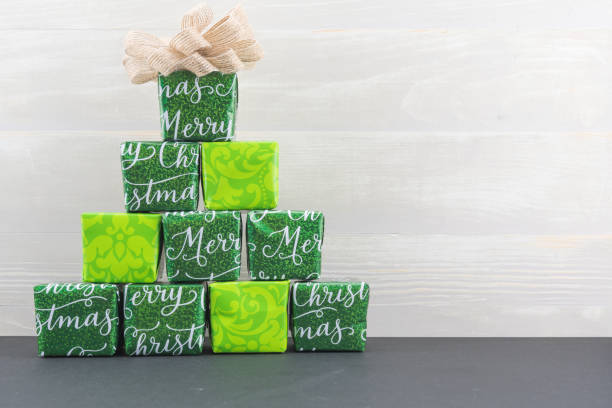 istock Pyramid of Small Gifts With Copy Space 930507852