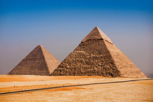 Giza pyramids, Cairo, Egypt stock photo