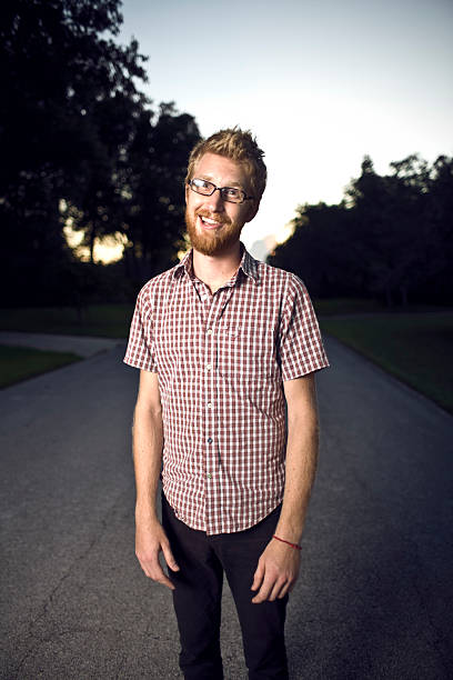 Smiling hipster stock photo