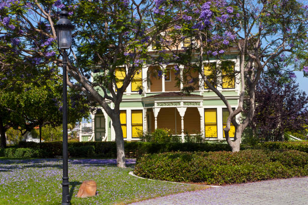 historisches haus in old town in san diego. - house san diego california old town architecture stock-fotos und bilder