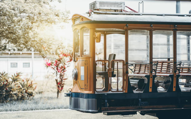 istock Yellow traditional tram on the station 930518472