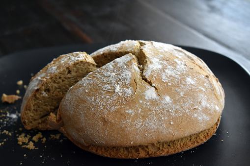 A loaf of soda bread made with Guinness stout