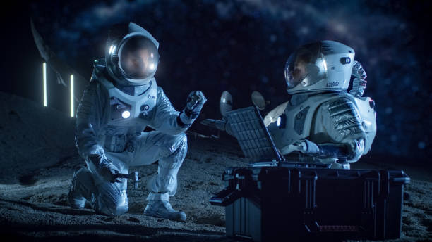 istock Two Astronauts Collect Rock and Soil Samples on the Alien Planet. Space Travel and Exploration, Finding Habitable Planet, Colonization Concept. 930523252