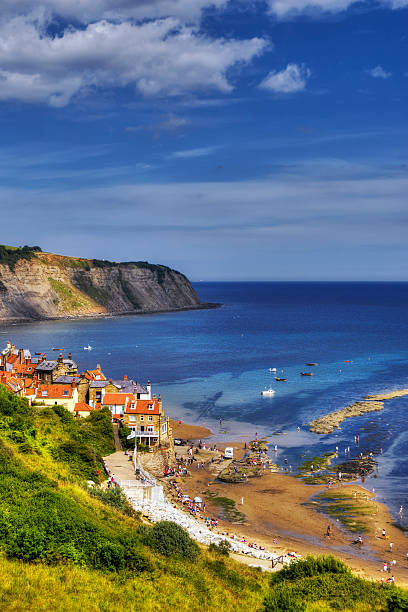 Overlooking Robin Hood's Bay stock photo