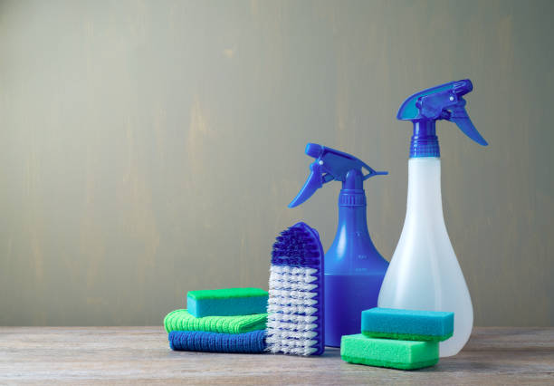istock Cleaning concept with supplies 930523914