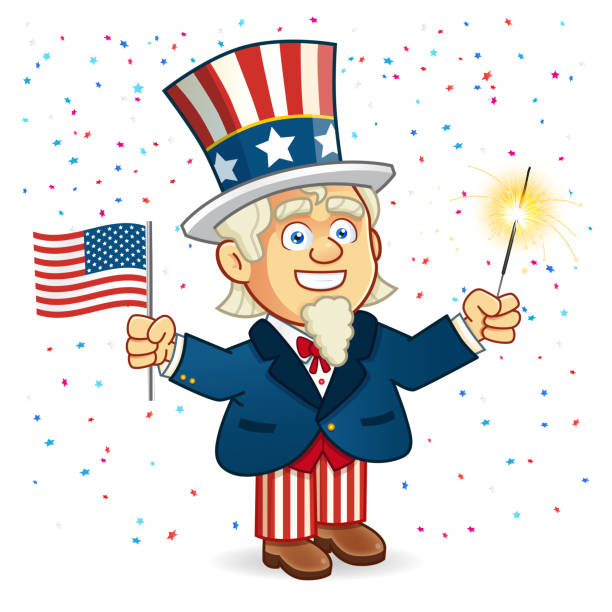 Uncle Sam American Parade vector art illustration