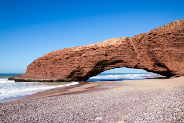 istock Stone arch in red cliffs near Legzira, Sidi Ifni, Morocco 930530604
