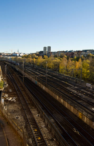 istock Stockholm - Railroad tracks 93053404