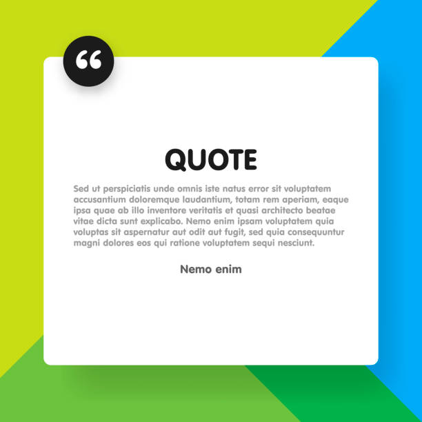 Material design style background and quote rectangle with sample text information vector illustration template Material design style background and quote rectangle with sample text information vector illustration template. suggestion box stock illustrations