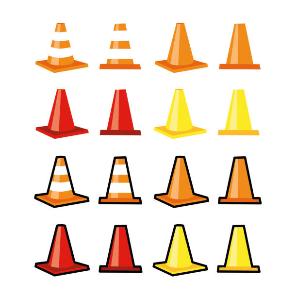 Training Cones vector art illustration