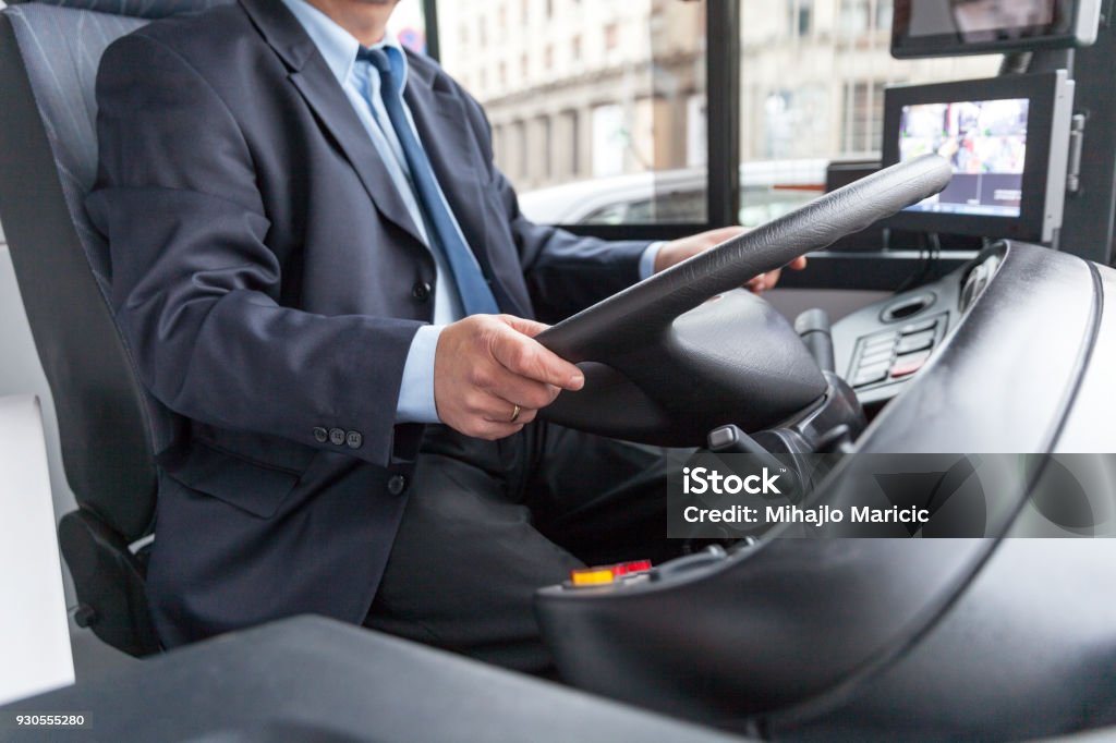 Bus driver Bus driver at work Bus Driver Stock Photo