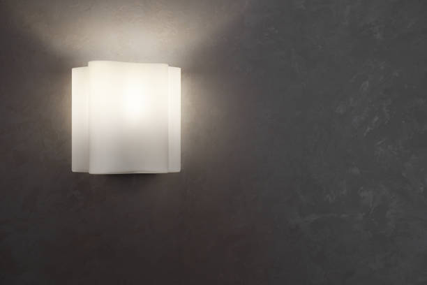 istock A beautiful wavy sconce is mounted on the wall with a texture 930557648