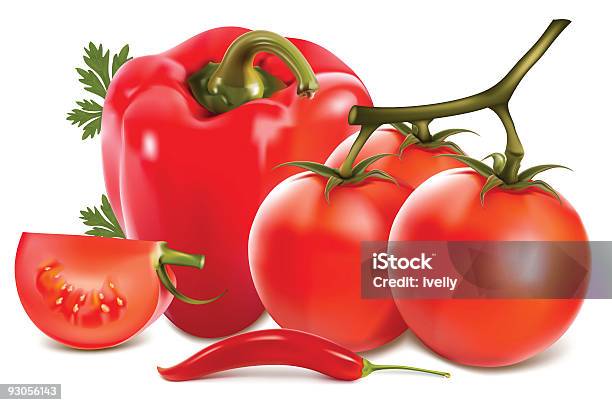 Red Gemüse Mit Petersilie Stock Vektor Art und mehr Bilder von Chili-Schote - Chili-Schote, Erfrischung, Farbbild